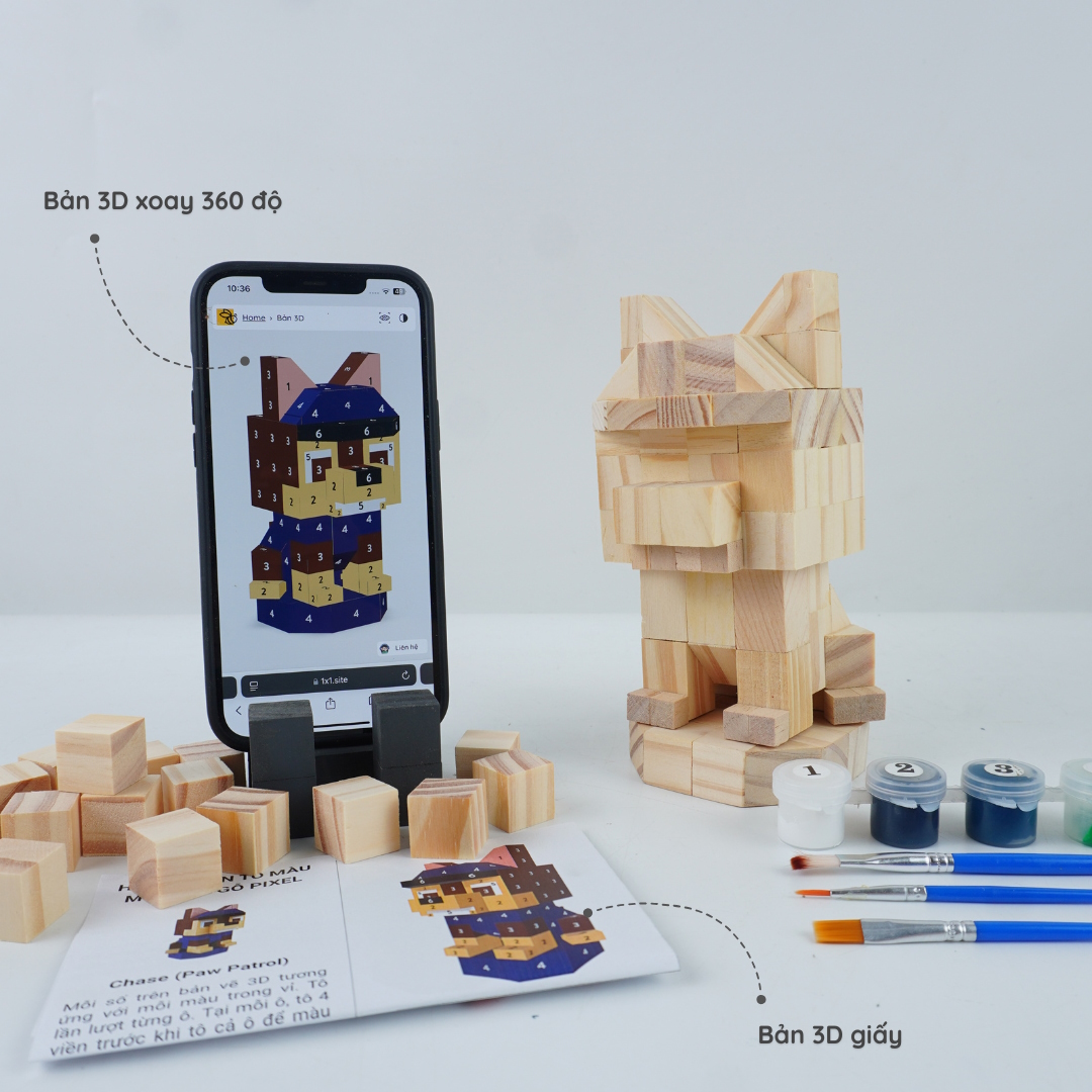 (DIY) Kit Tô Màu Mô Hình Chase Paw Patrol