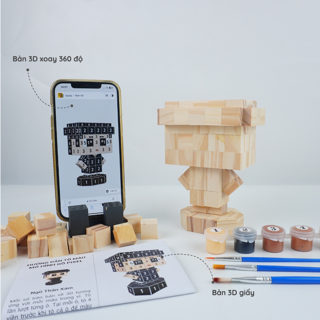 (DIY) Kit Tô Màu Mô Hình Chàng Trai Mặc Áo Ngũ Thân