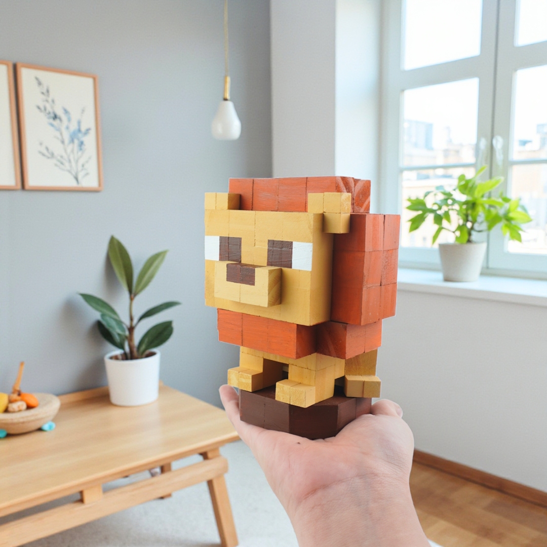 p0. Mô Hình Gỗ Sư Tử