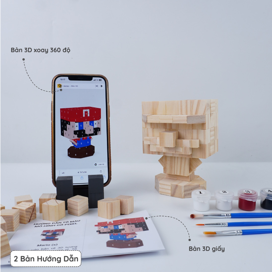 (DIY) Kit Tô Màu Mario (size s)