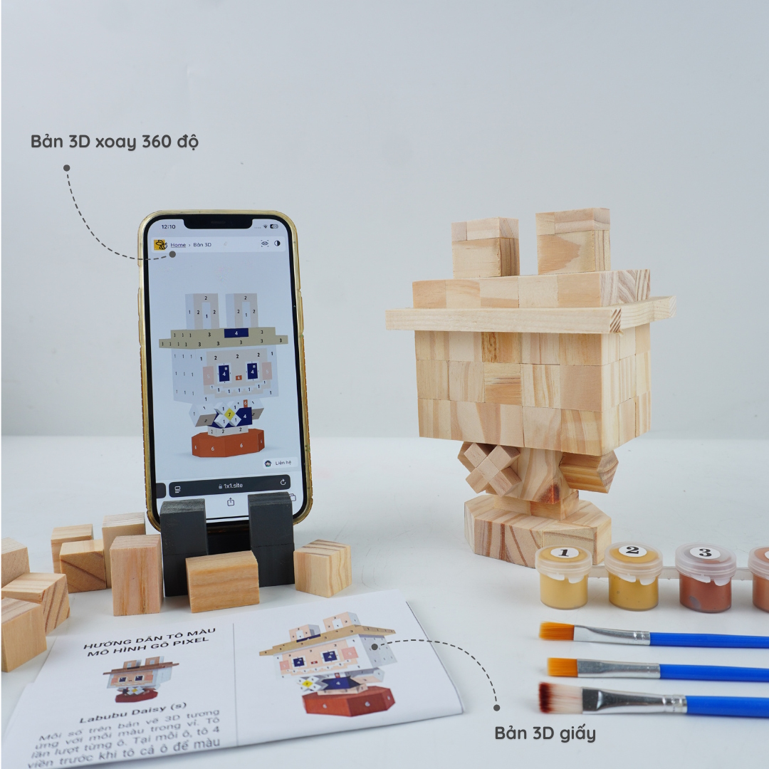 (DIY) Kit Tô Màu Mô Hình Labubu Daisy