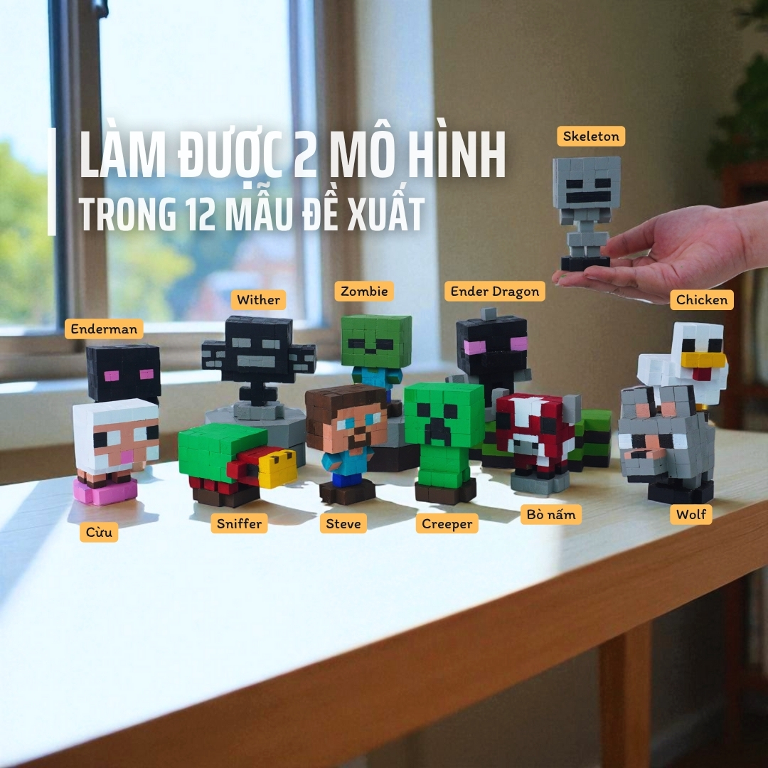 KIT Tự Làm 4 Mô Hình Minecraft (Thu Nhỏ)