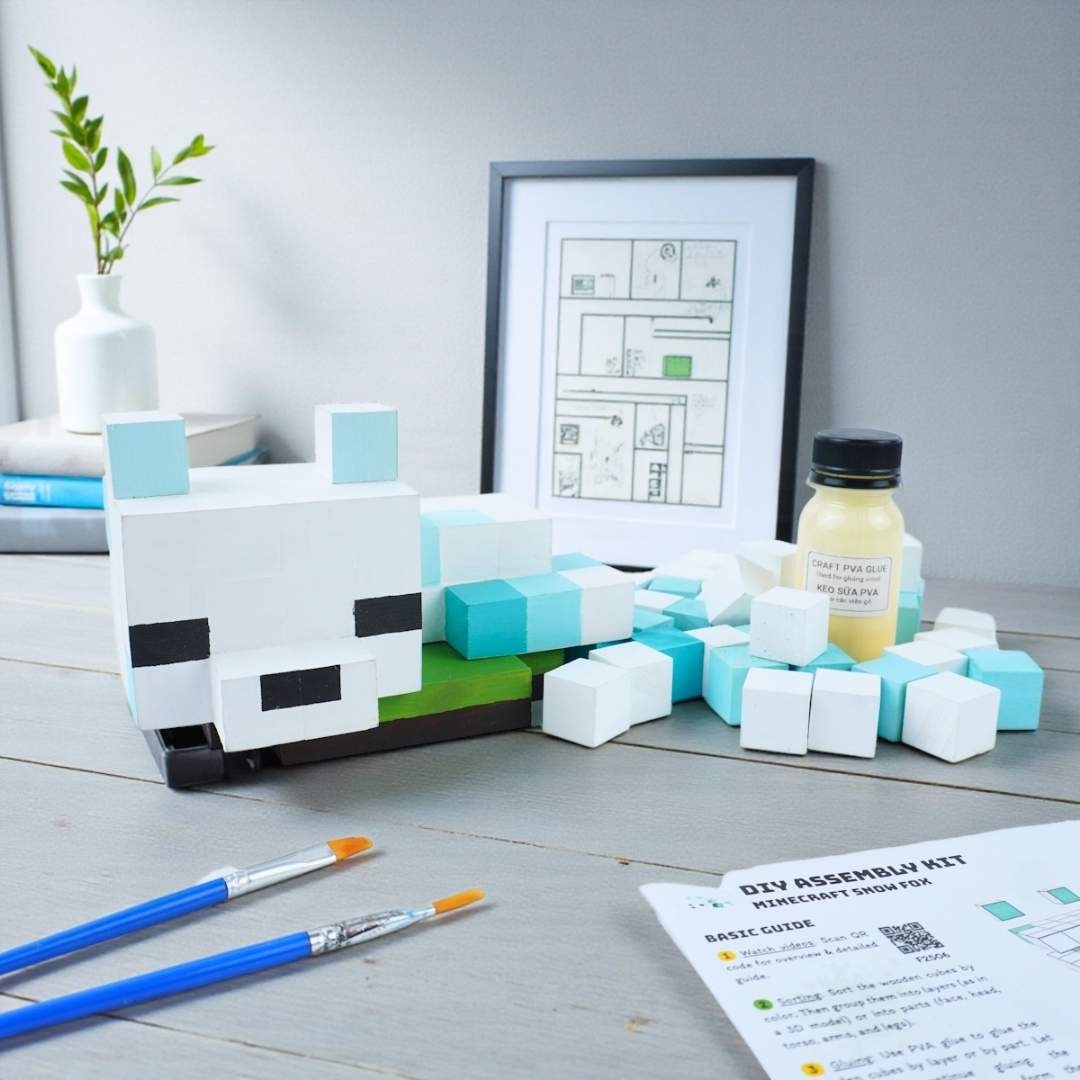 p6. Bộ Lắp Ghép Mô Hình Minecraft Snow Fox (Cáo Tuyết)
