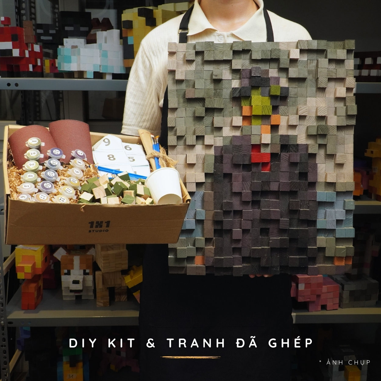 Kit Tự Làm Tranh Pixel Gỗ The Son of Man (Blur)