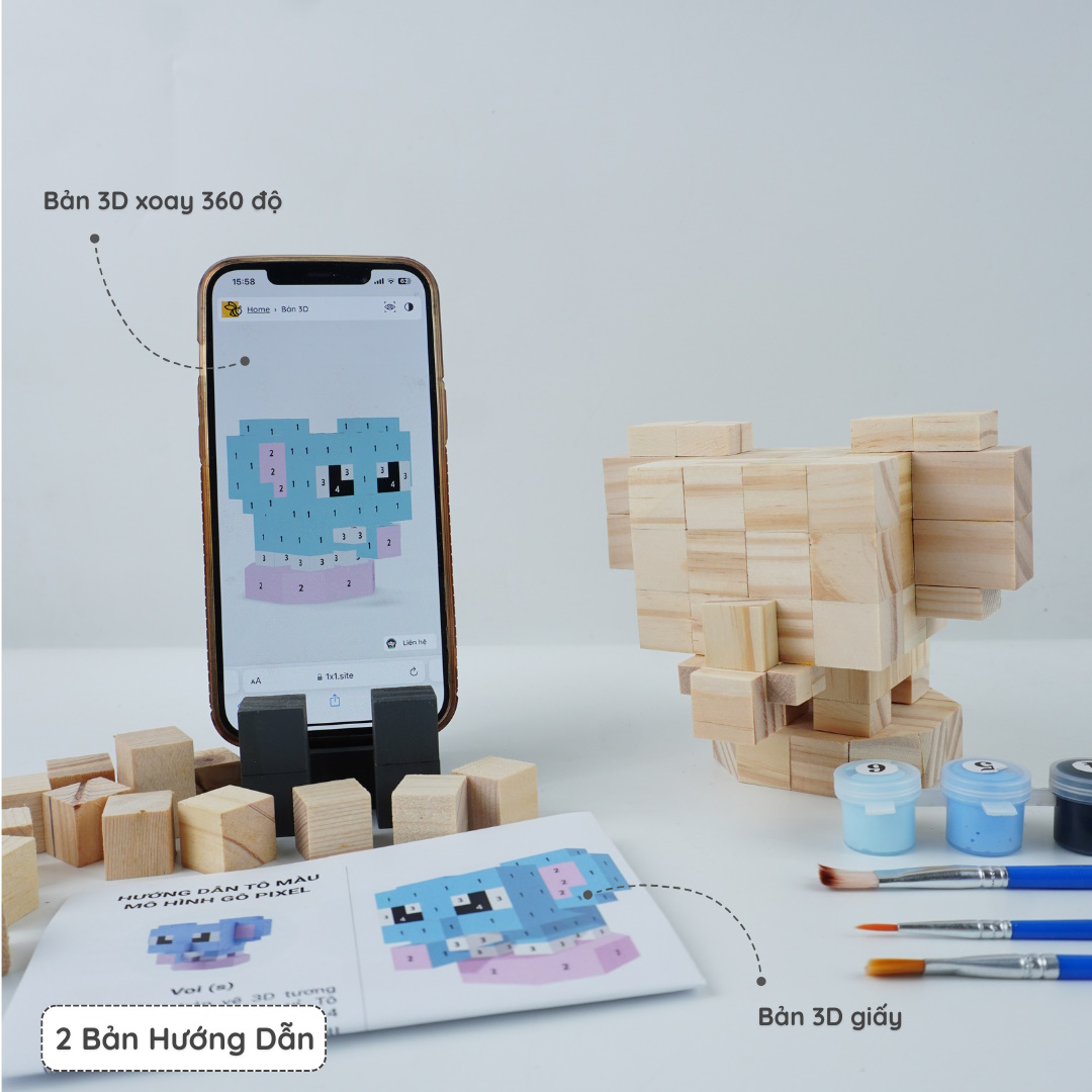 (DIY) Kit Tô Màu Voi (size s)