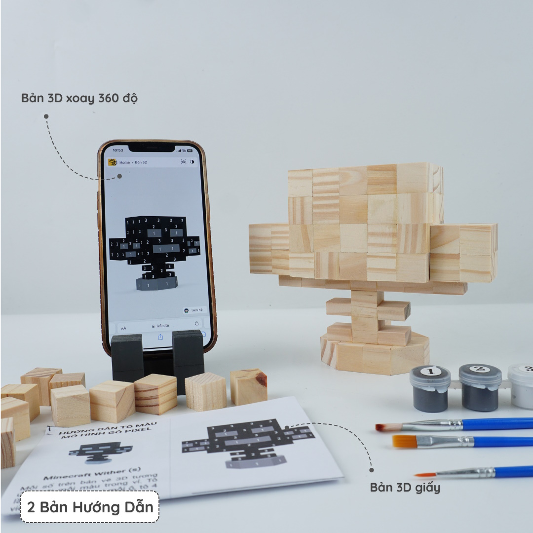 (DIY) Kit Tô Màu Minecraft Wither (s)