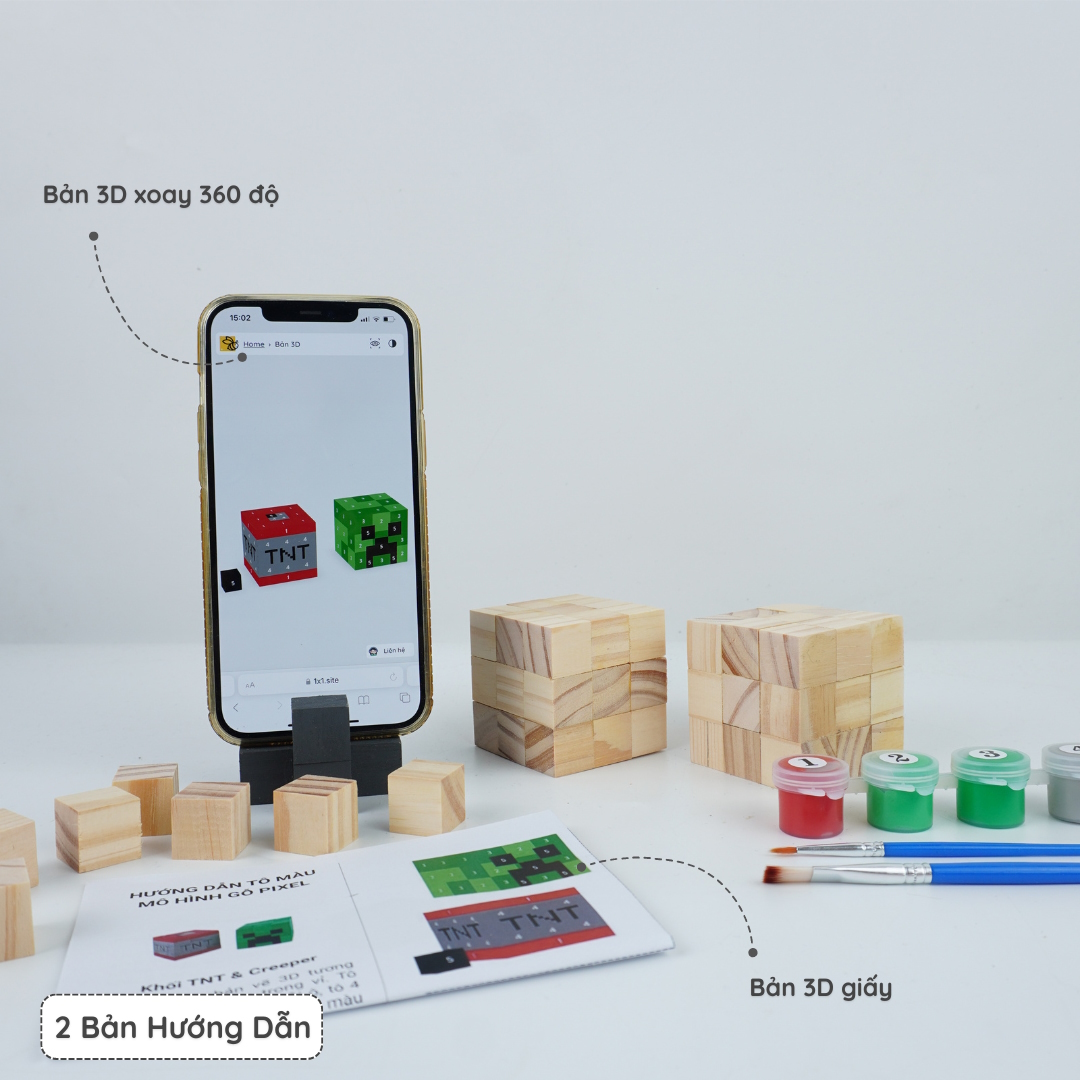 (DIY) Kit Tô Màu Minecraft TNT & Creeper Block