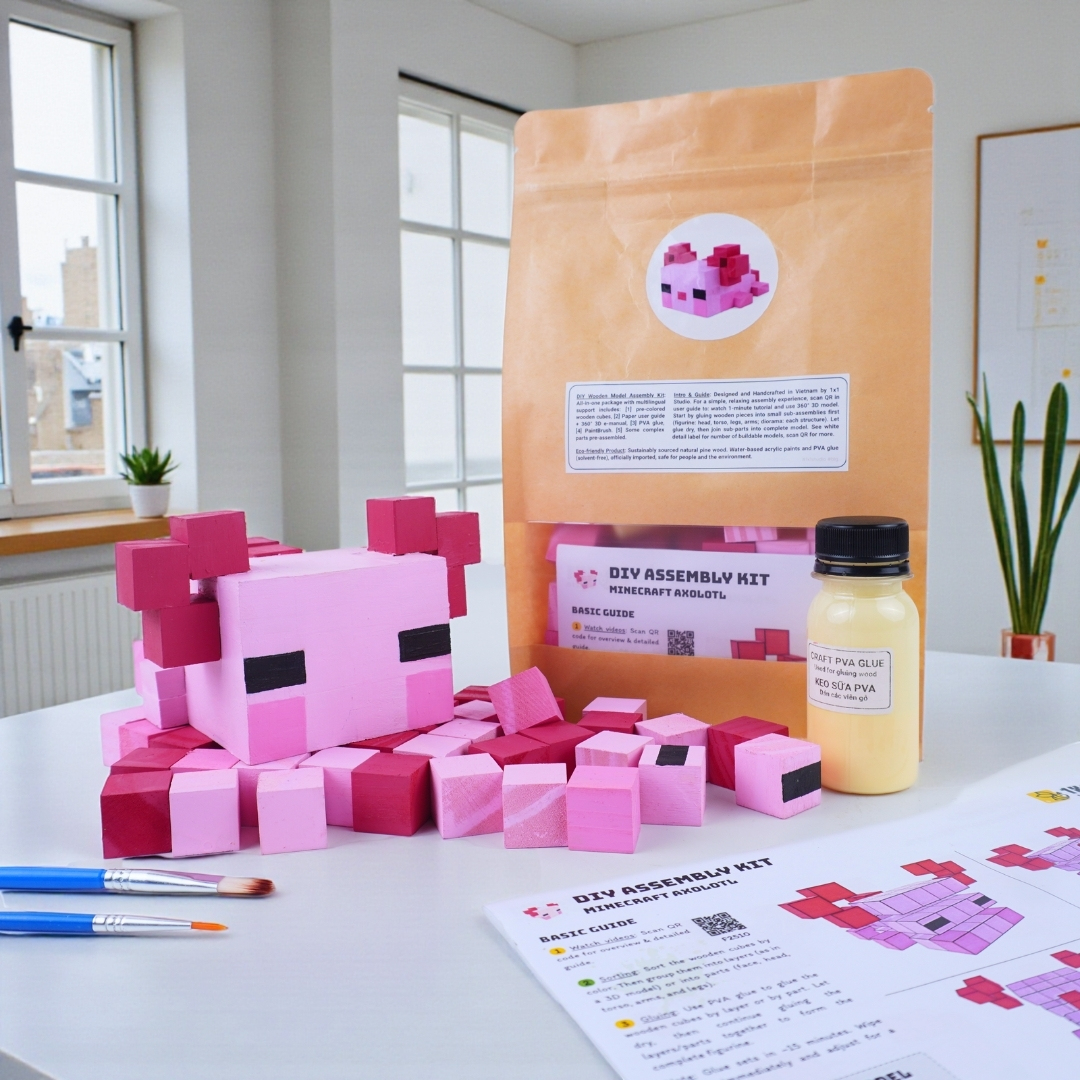 p0. Bộ Lắp Ghép Mô Hình Minecraft Axolotl
