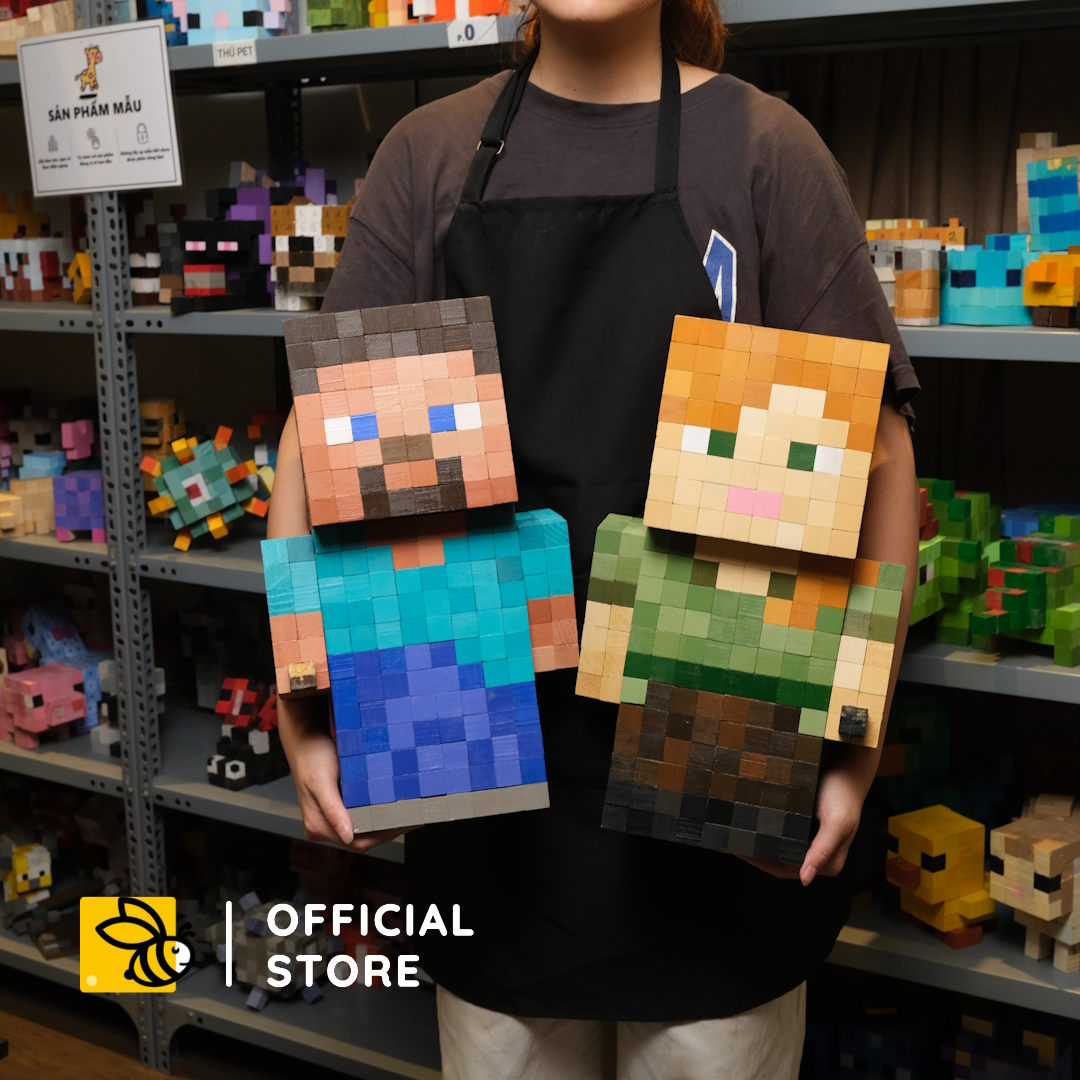 Mô Hình Gỗ Bigsize Minecraft Steve (Art Toy)