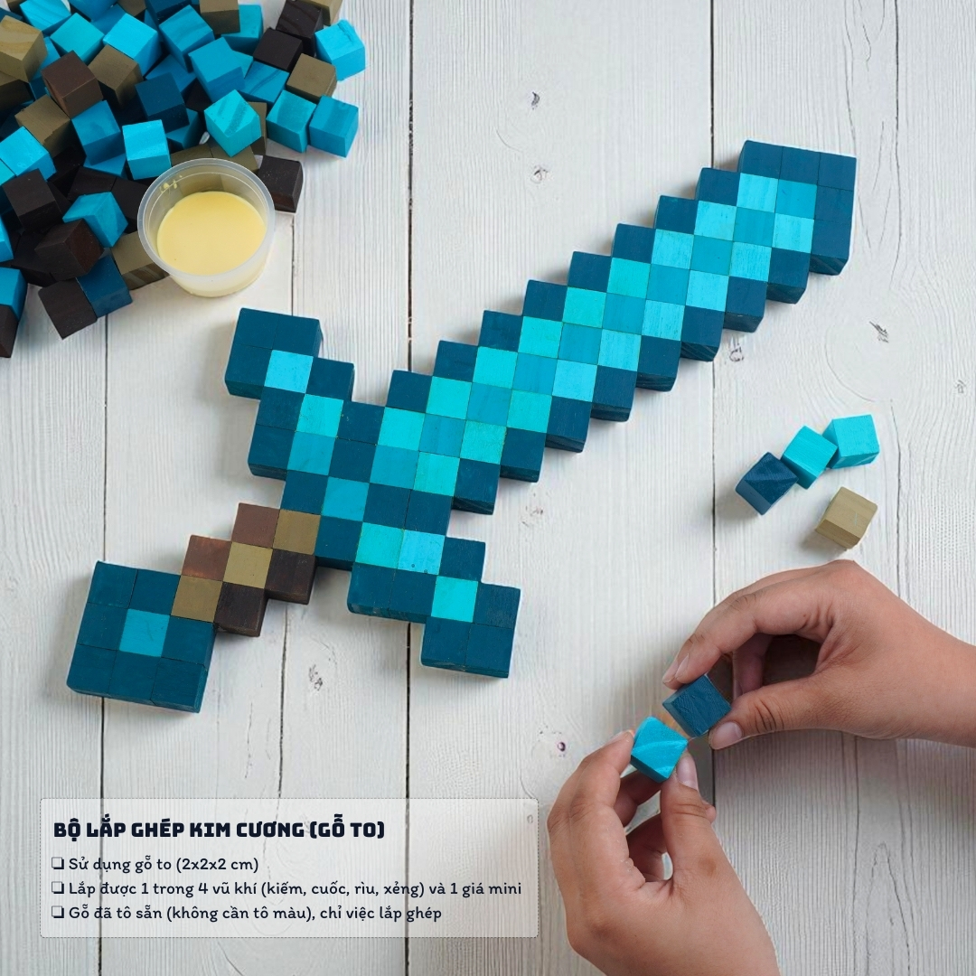 p2. Bộ Lắp Ghép Trang Bị Minecraft X1 (2cm)