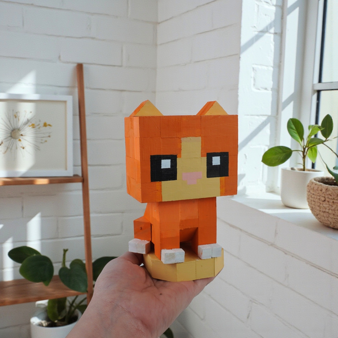 p5 - Mô Hình Gỗ Mèo Cam