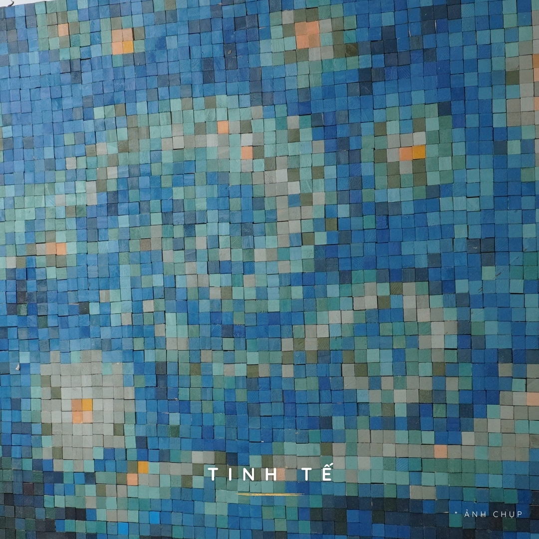 Tranh Pixel Gỗ Starry Night khổ lớn 80x63 cm (Chill)
