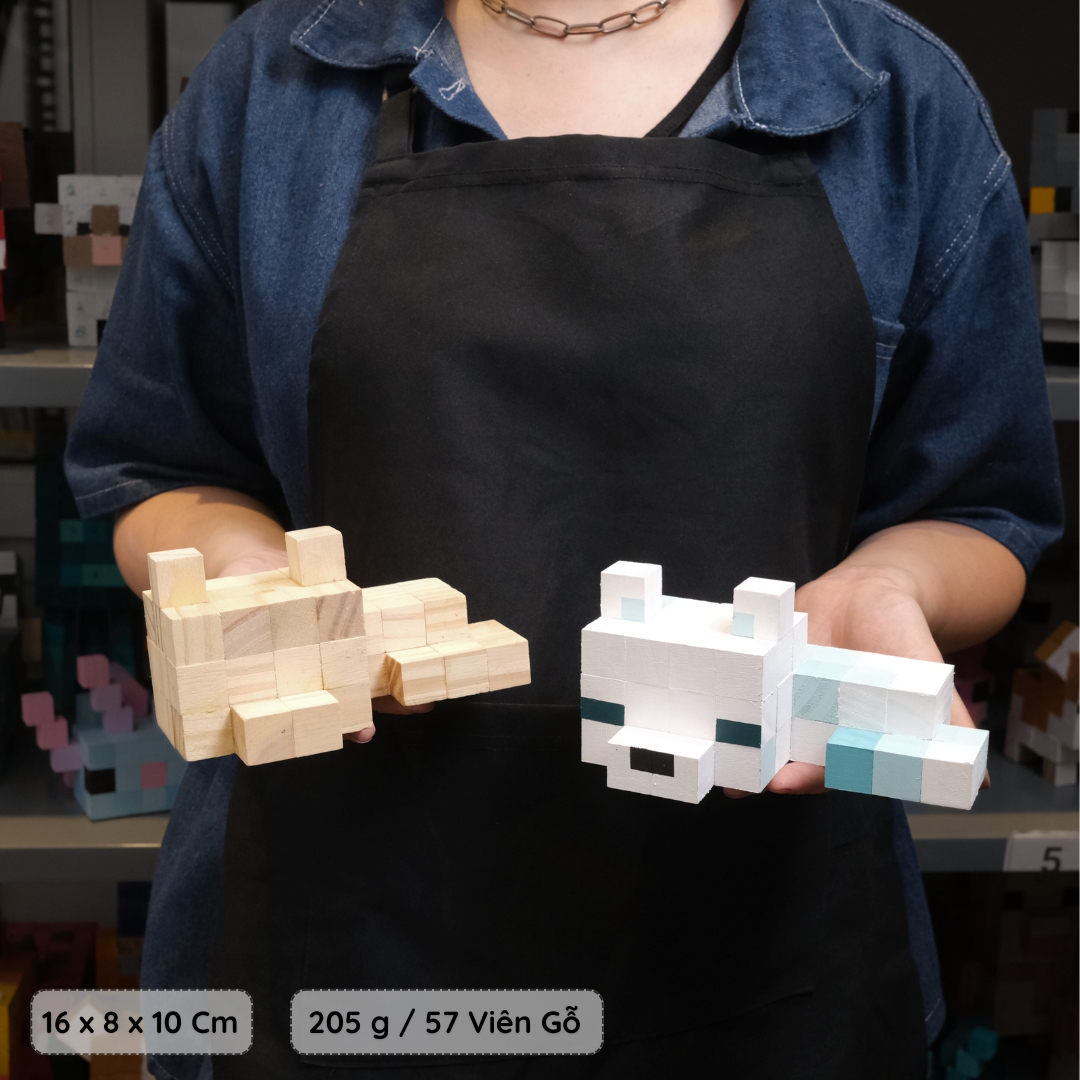 (DIY) Kit Tô Màu Minecraft Cáo Tuyết (size s)