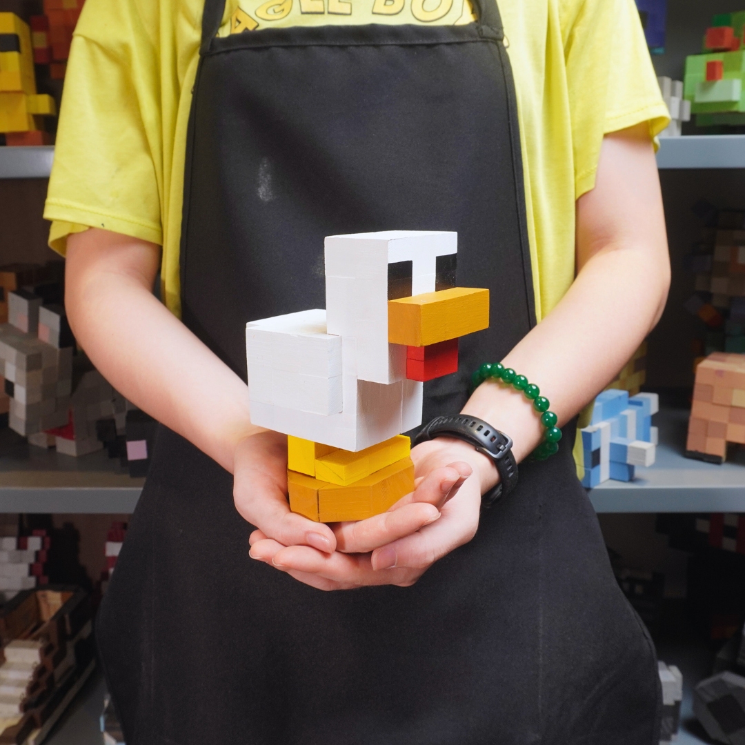 Mô Hình Gỗ Minecraft Chicken (size s)