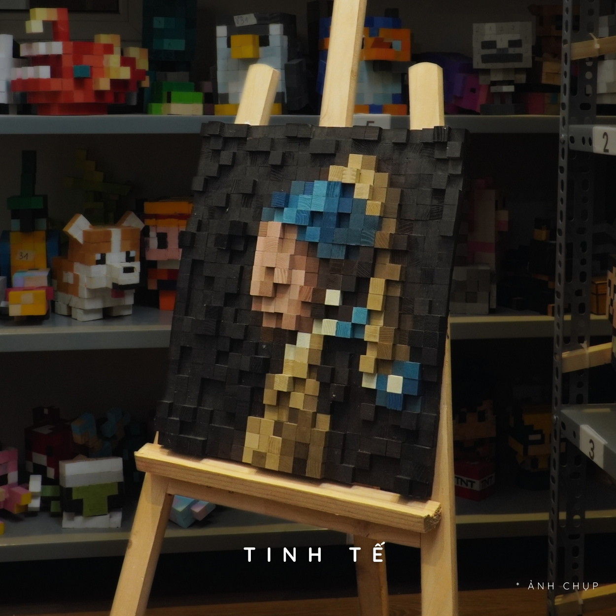Kit Tự Làm Tranh Pixel Gỗ Girl with a Pearl Earring (Blur)