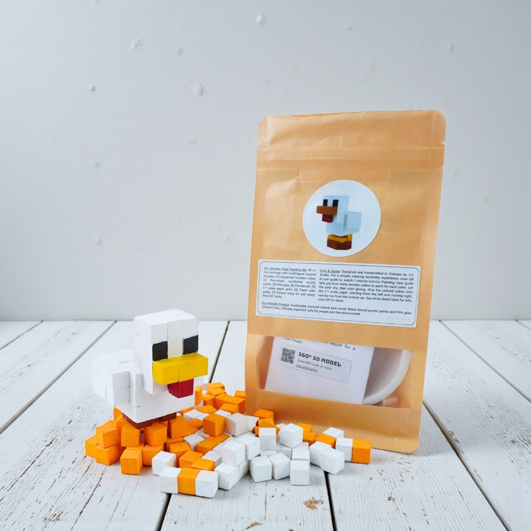 p1. Bộ Lắp Ghép Mô Hình Minecraft Chicken Gà (Thu Nhỏ)