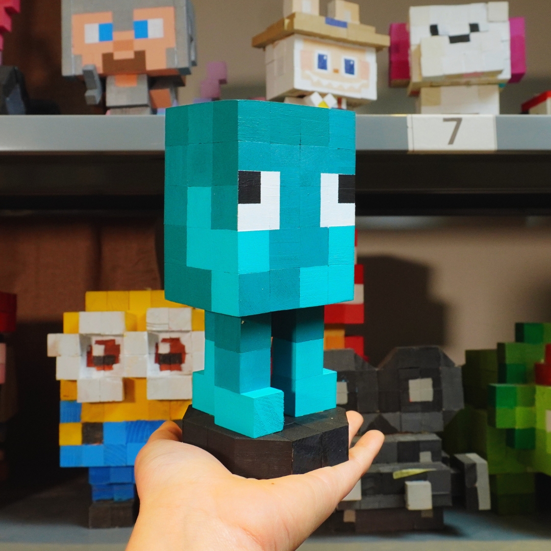 (DIY) Kit Tô Màu Mô Hình Minecraft Squid Mực