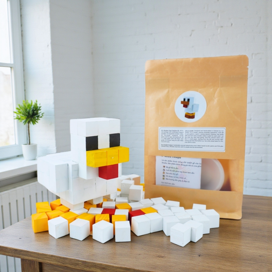 p9. Bộ Lắp Ghép Mô Hình Minecraft Chicken (Gà)