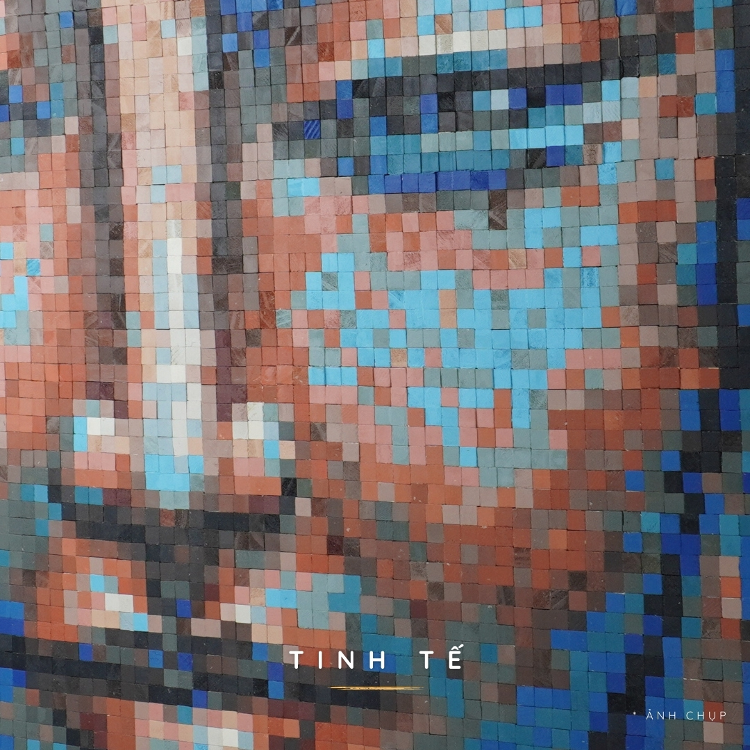 Tranh Pixel Gỗ Chân Dung Phật khổ lớn 79x66 cm (Chill)