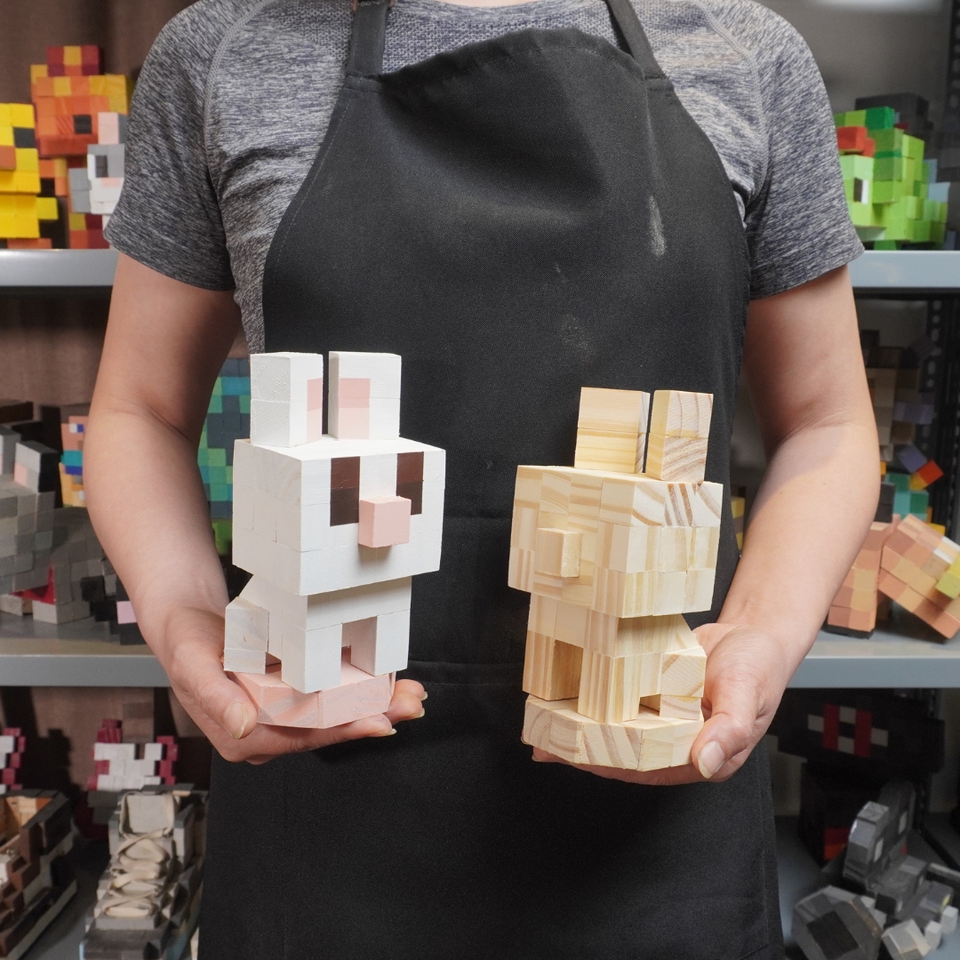 (DIY) Kit Tô Màu Mô Hình Minecraft Rabbit Thỏ (s)