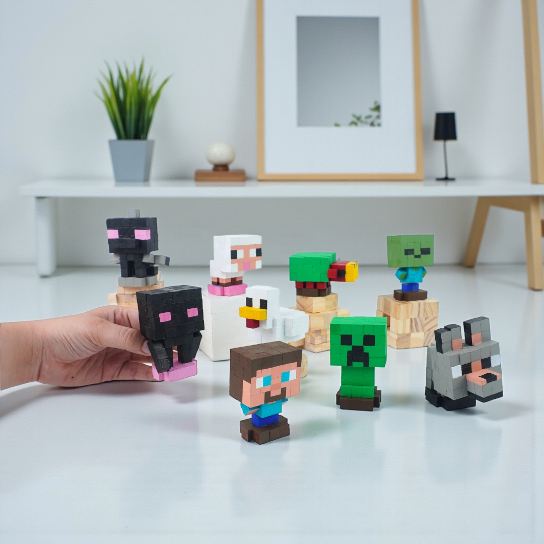 p6. KIT Tự Làm 6 Mô Hình Minecraft Thu Nhỏ Plus (A1)