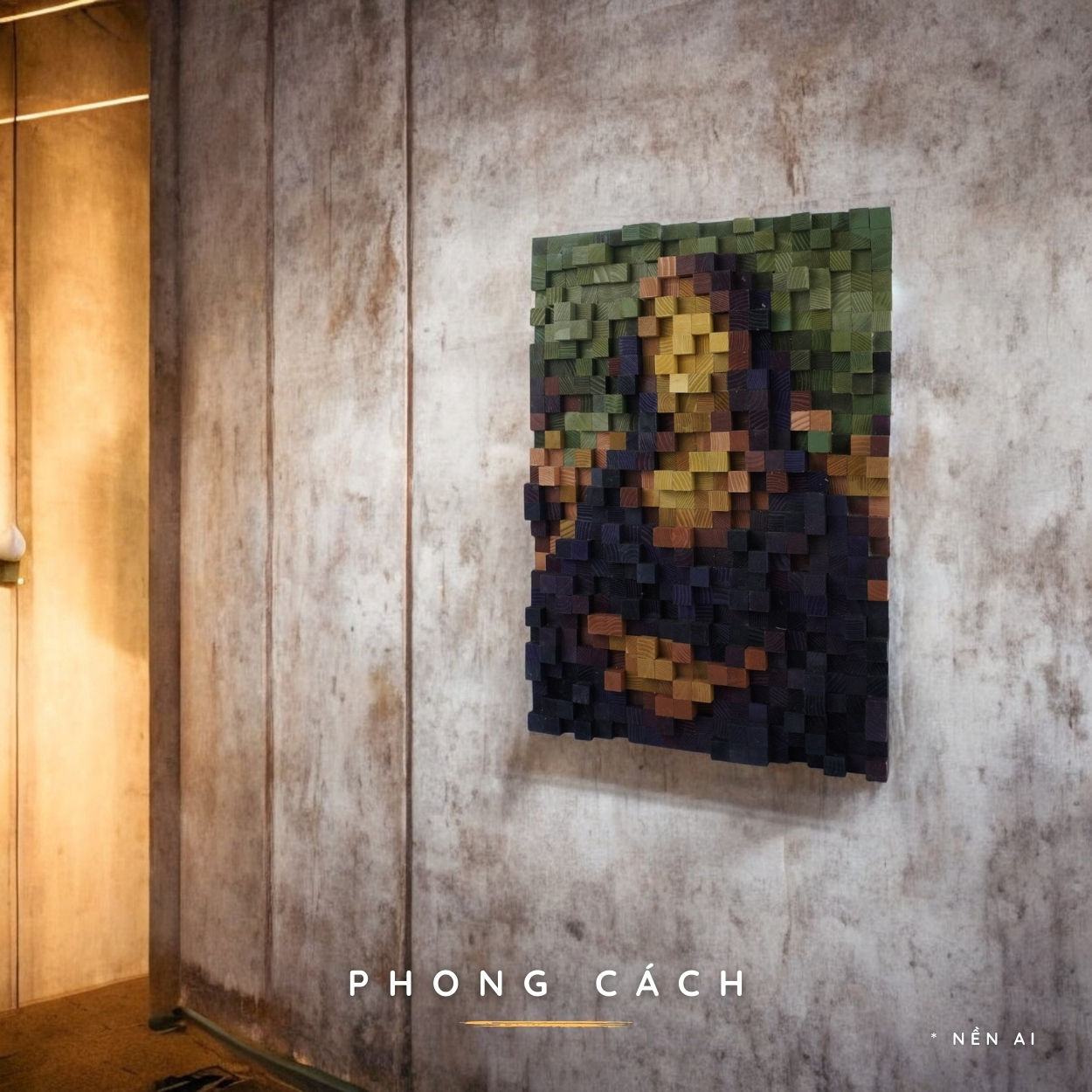 Kit Tự Làm Tranh Pixel Gỗ Mona Lisa (Blur)