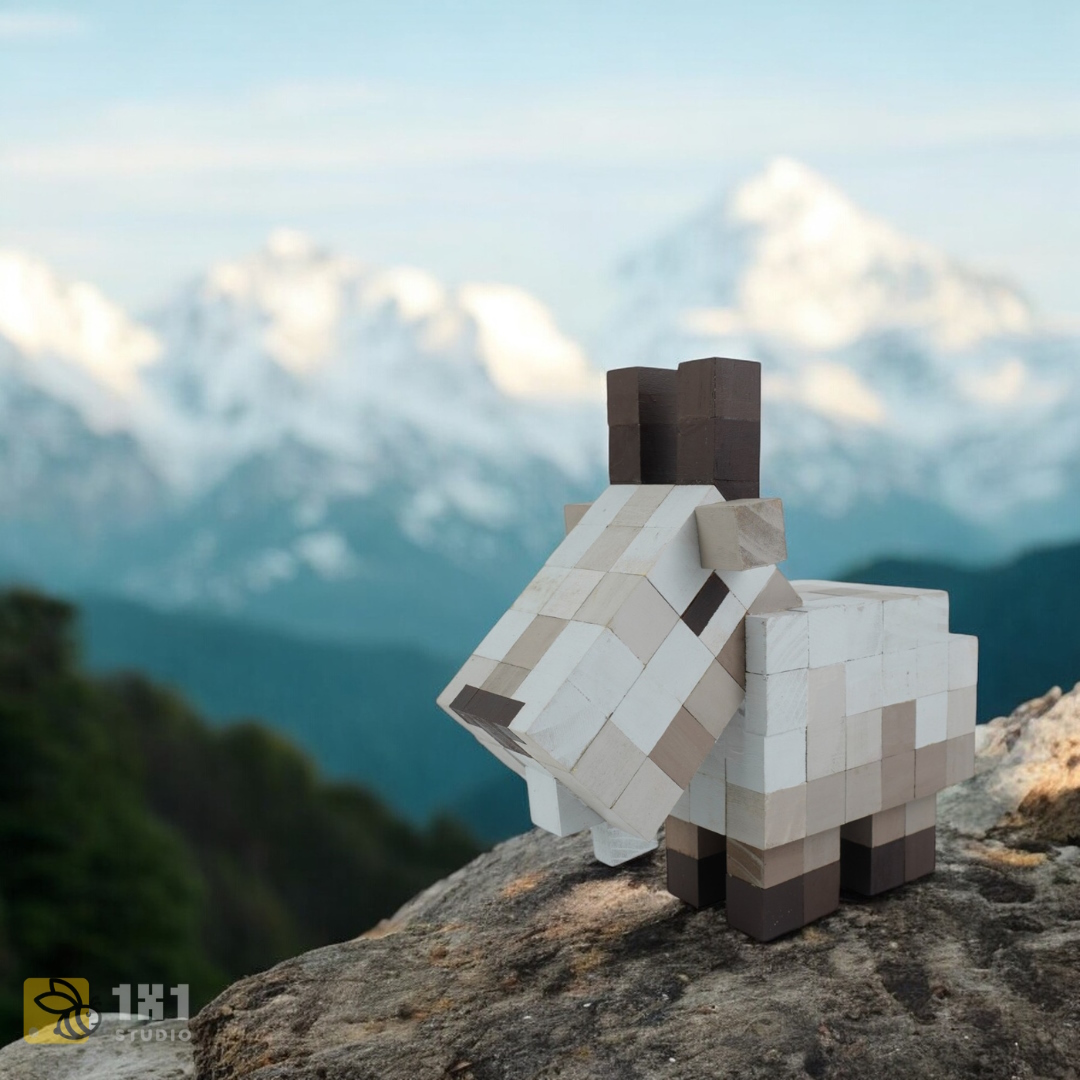 Mô Hình Gỗ Dê Núi (Art Toy)