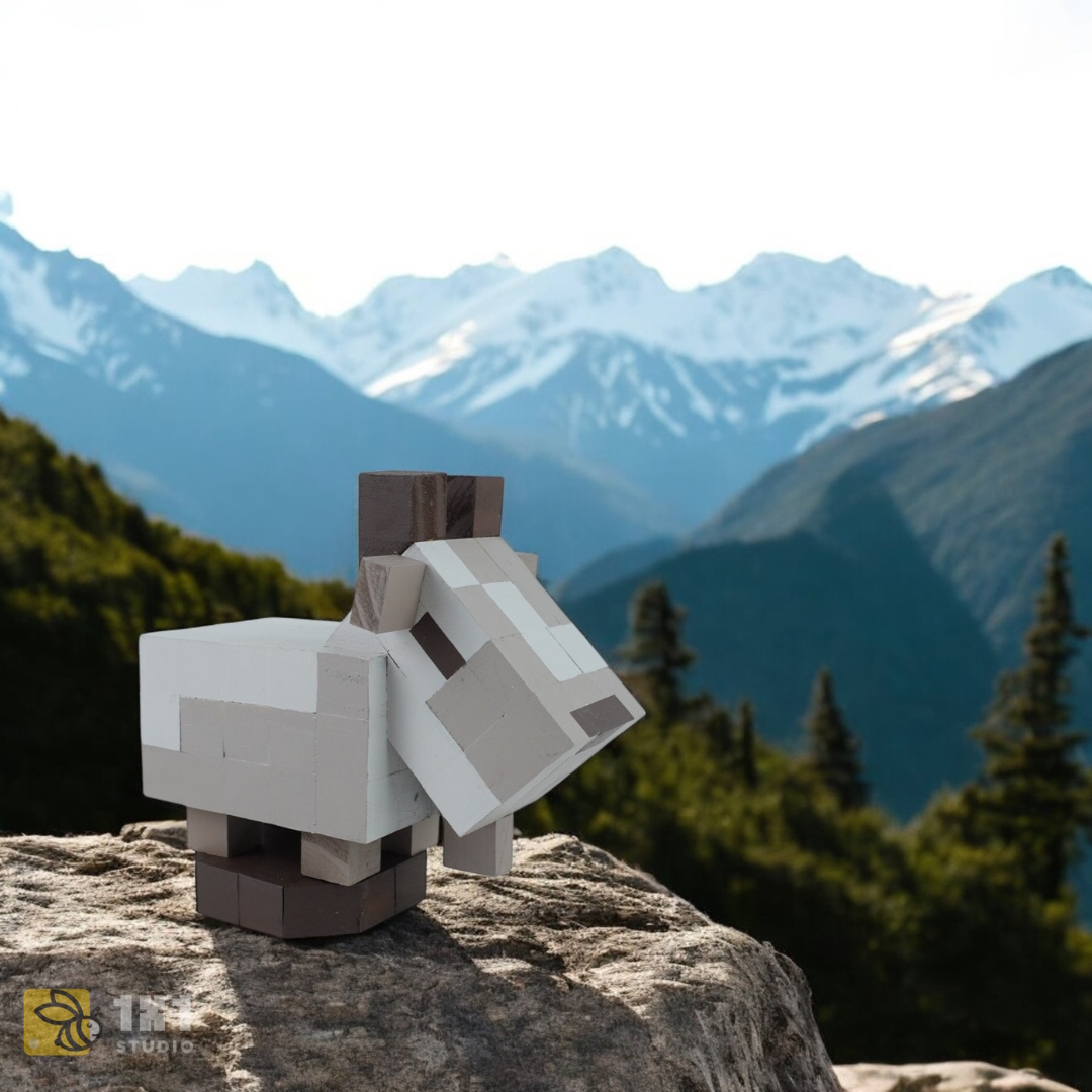 Mô Hình Gỗ Minecraft Goat Dê Núi (s)