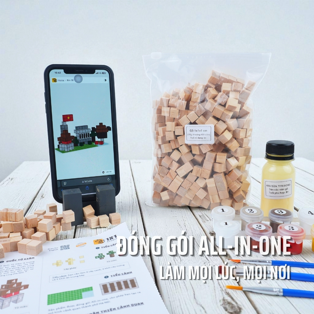 KIT Tự Làm Mô Hình Gỗ Hanoi City (Diorama DIY)