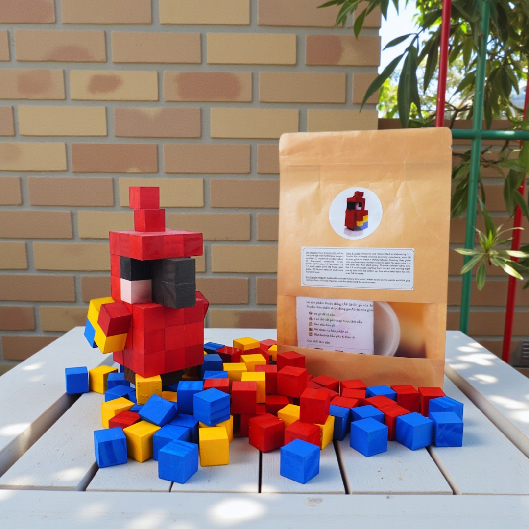 p1. Bộ Lắp Ghép Mô Hình Minecraft Parrot (Vẹt)
