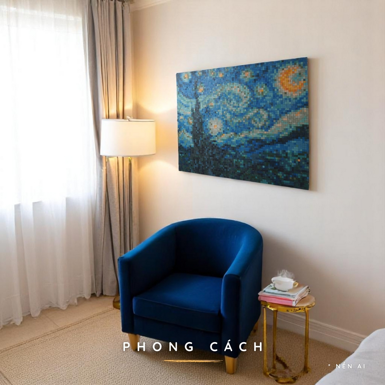 Kit Tự Làm Tranh Pixel Gỗ Starry Night 80x63 cm (Chill Khổ Lớn)