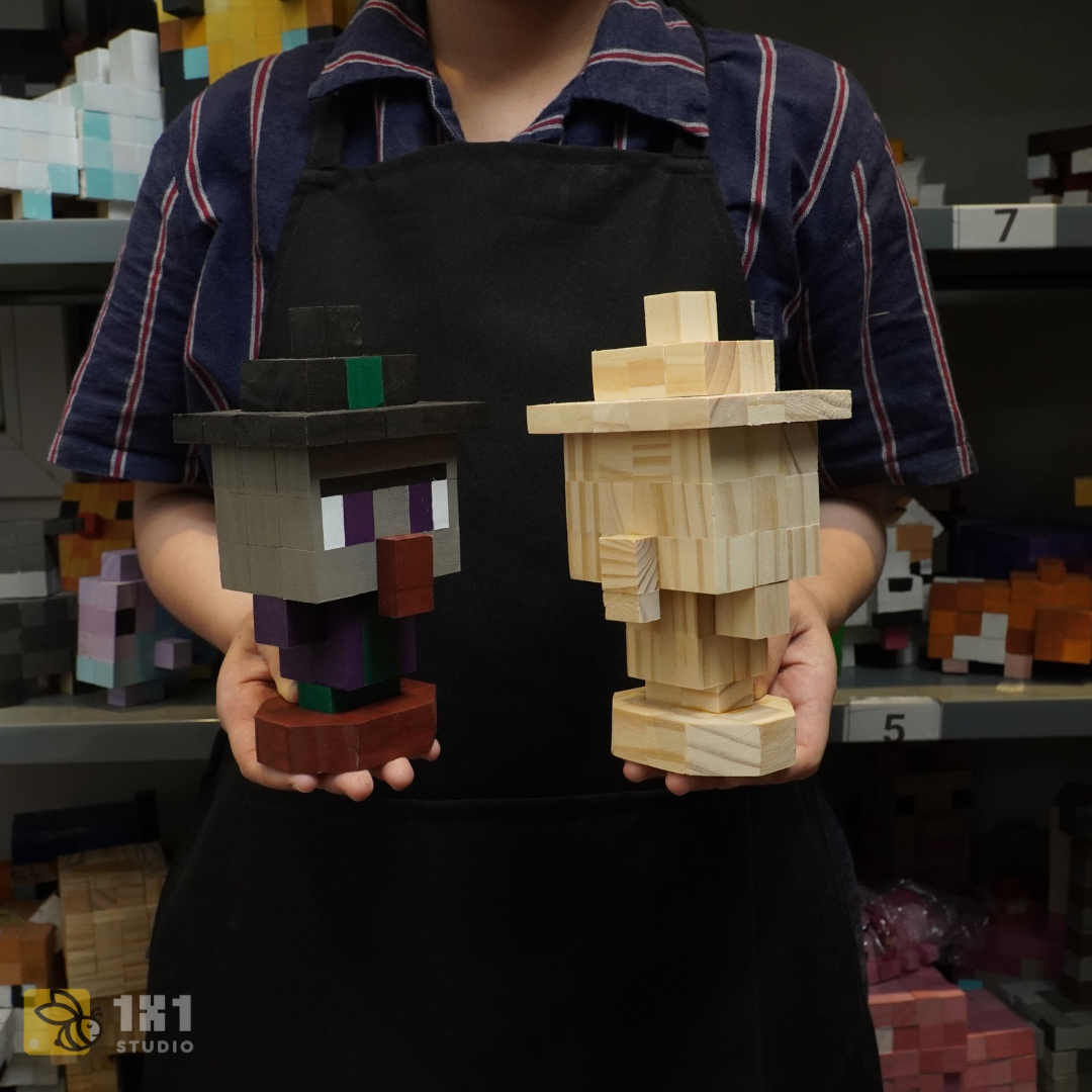 Mô Hình Gỗ Minecraft Witch (size s)