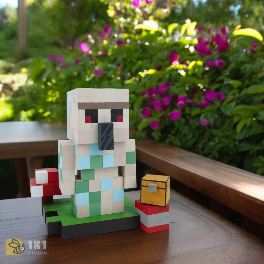 Mô Hình Gỗ Minecraft Iron Golem (Art Toy)