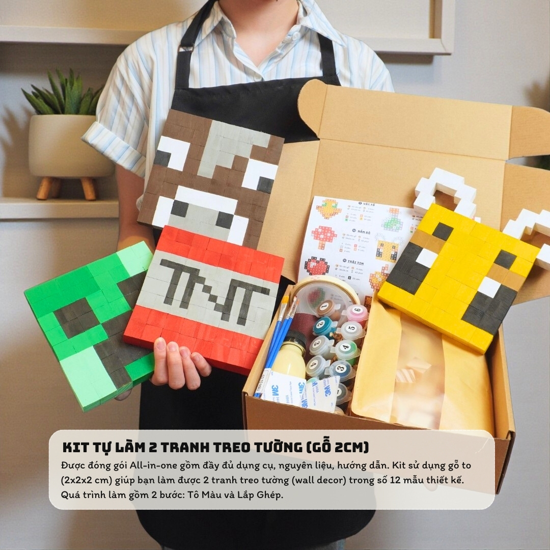 p4. Kit Tự Làm 2 Tranh Frame Minecraft Treo Tường / Wall decor 2cm