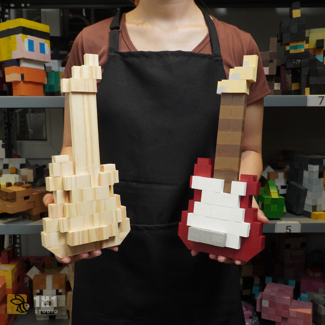 Mô Hình Gỗ Đàn Guitar Điện (size s)