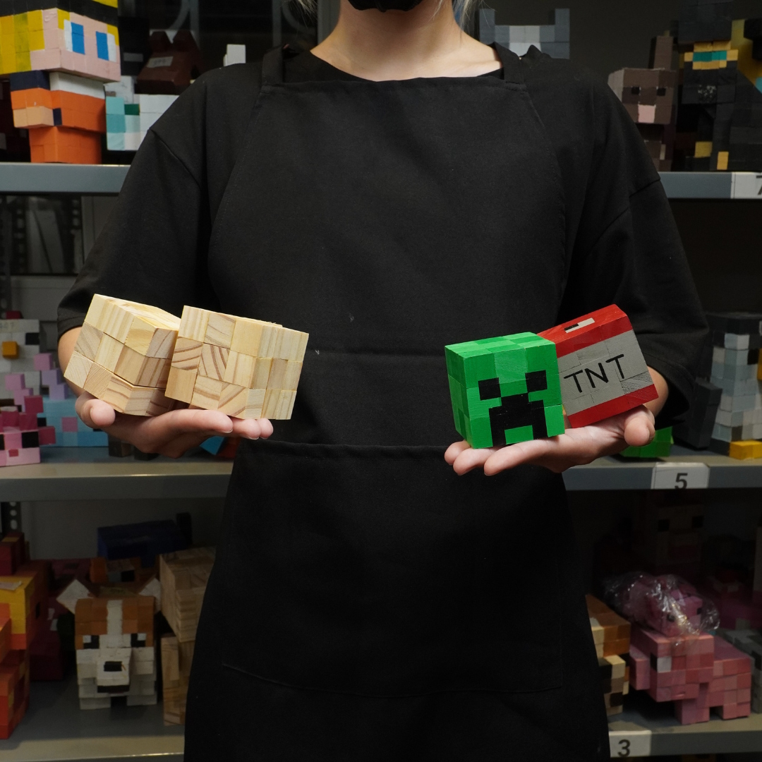 Mô Hình Gỗ Minecraft TNT & Creeper Block