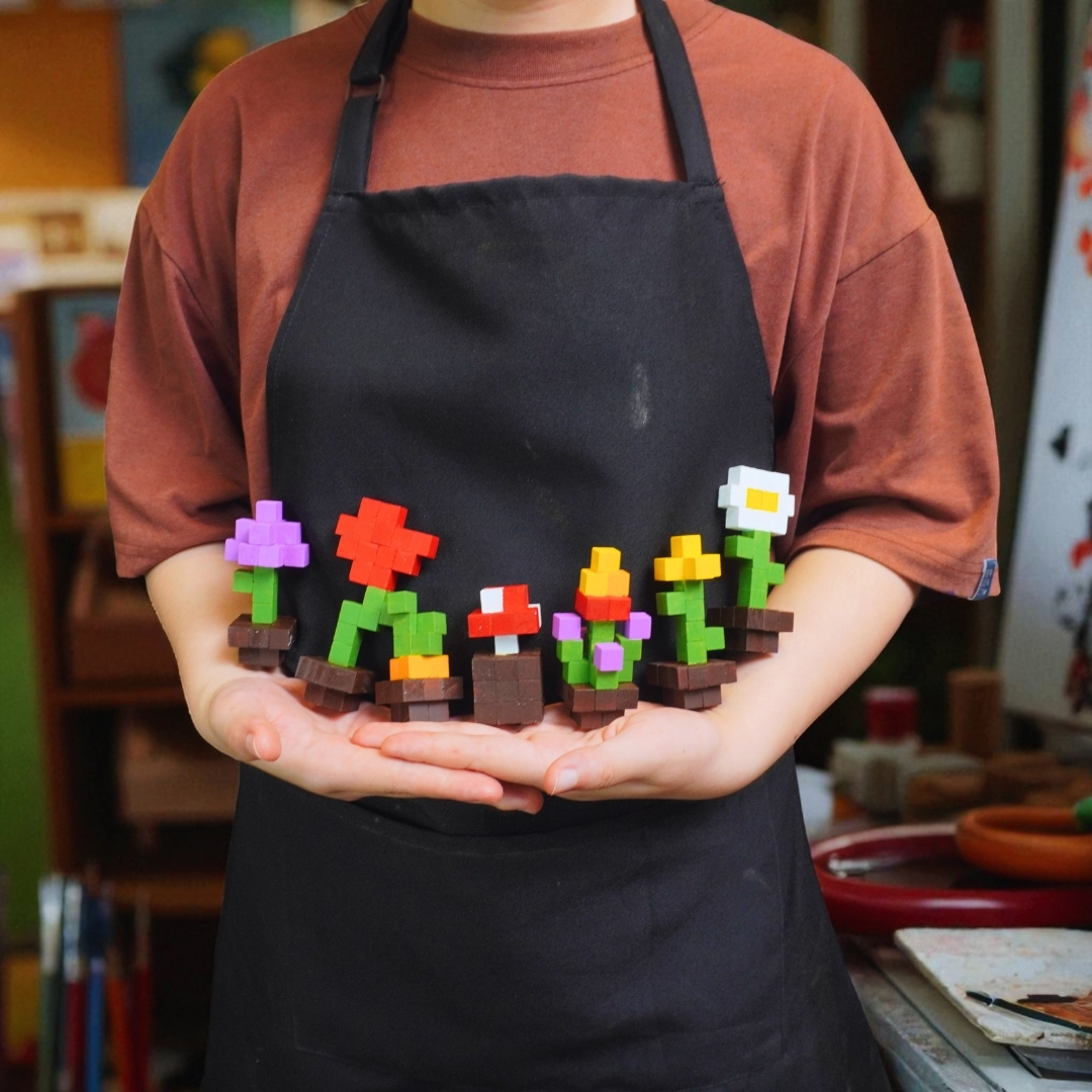 p5. KIT Tự Làm 10 Mô Hình Hoa Gỗ THU NHỎ 1cm (40 mẫu)