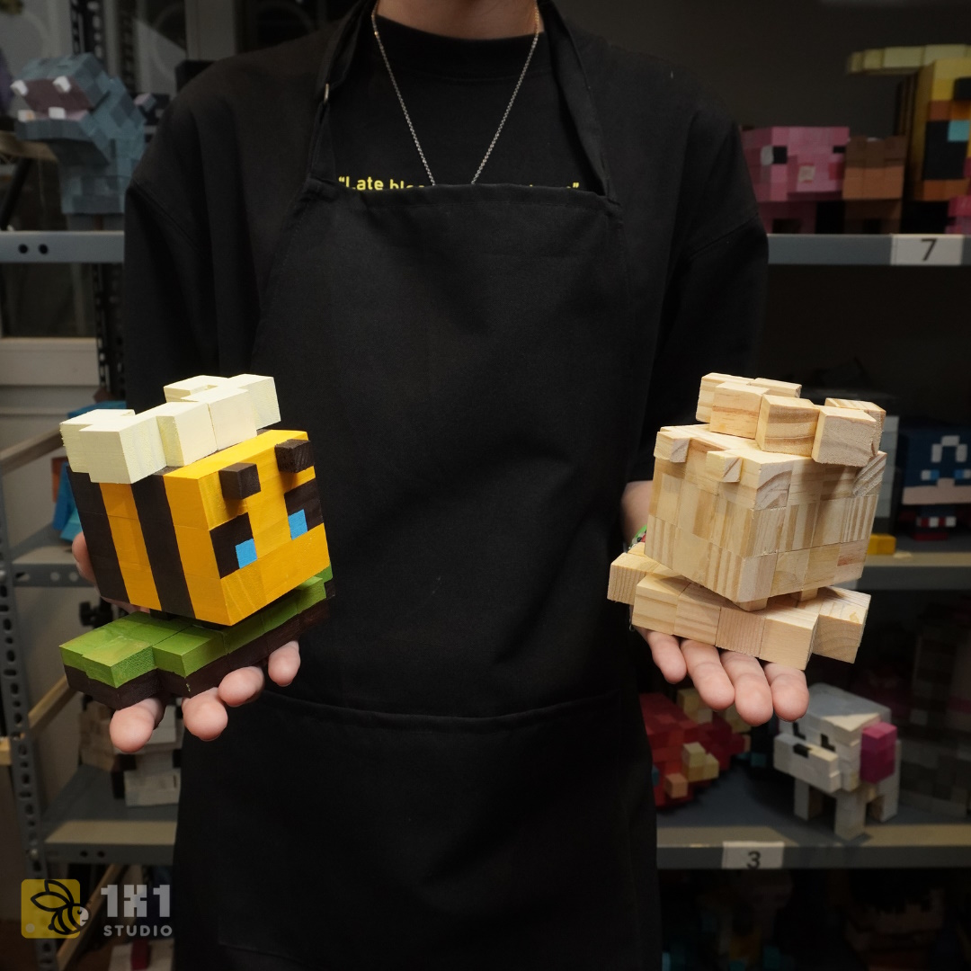 Mô Hình Gỗ Minecraft Bee (size s)