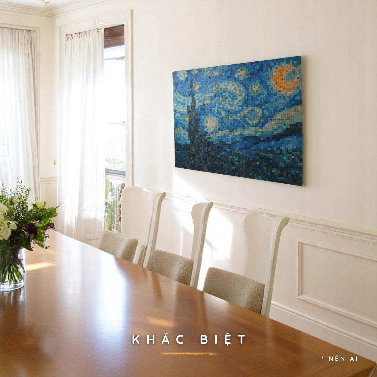 Kit Tự Làm Tranh Pixel Gỗ Starry Night 80x63 cm (Chill Khổ Lớn)