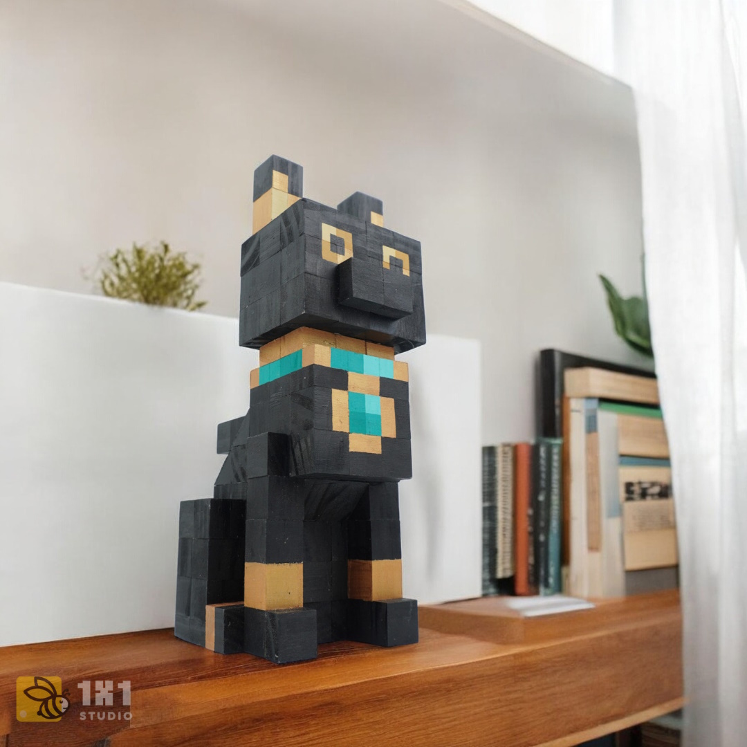Mô Hình Gỗ Mèo Ai Cập Dáng Đứng (Art Toy)