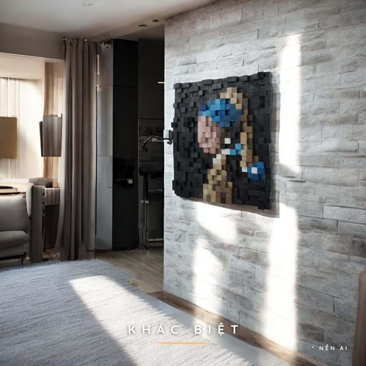 Kit Tự Làm Tranh Pixel Gỗ Girl with a Pearl Earring (Blur)