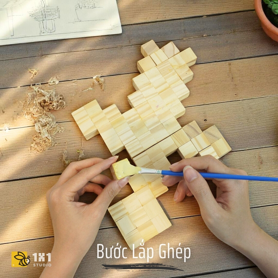 Bộ Lắp Ghép & Tô Màu Nether Kiếm, Cuốc, Rìu, Xẻng *PLUS (STEAM)