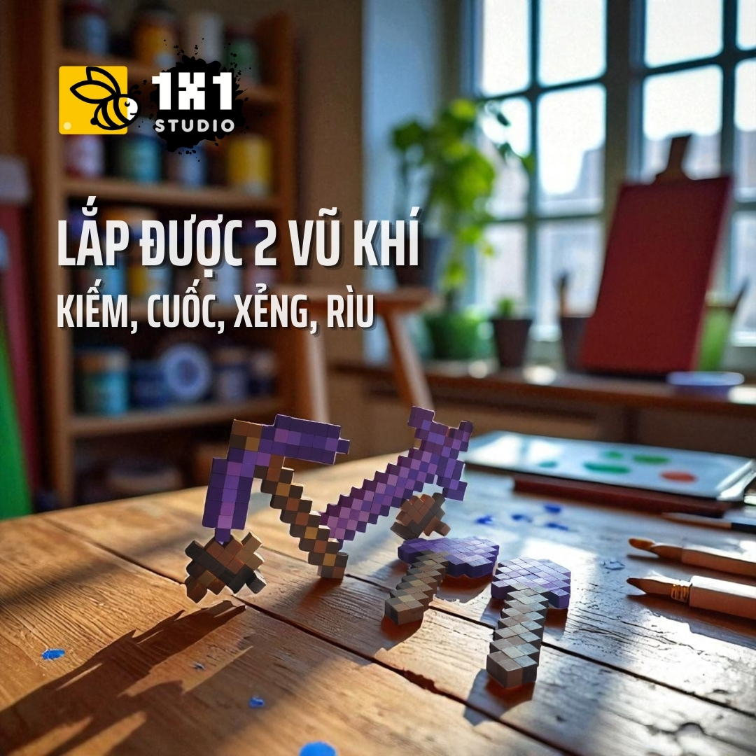 Bộ Lắp Ghép 2 Trang Bị Minecraft Netherite (Thu Nhỏ)