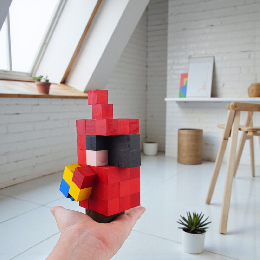 p1. Bộ Lắp Ghép Mô Hình Minecraft Parrot (Vẹt)