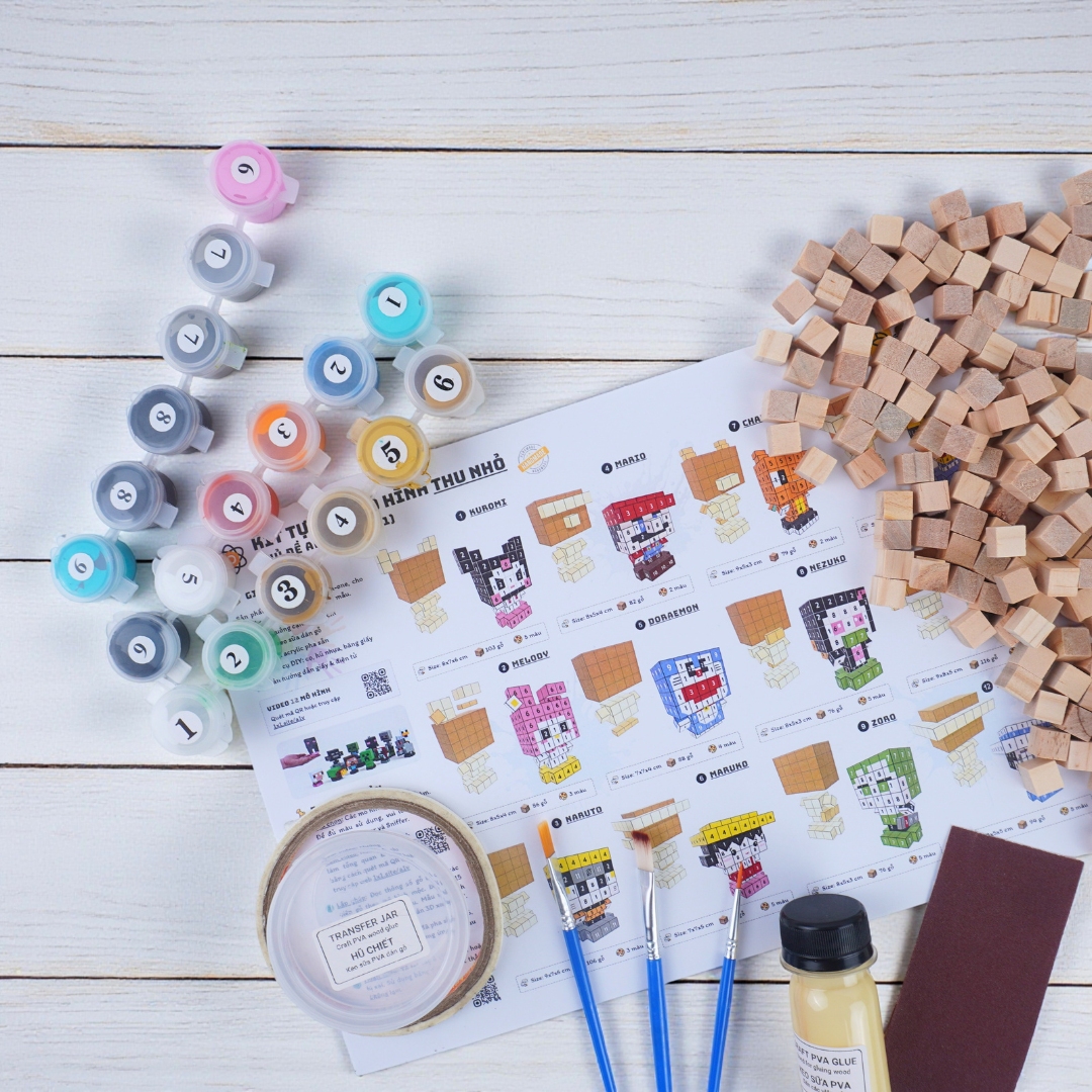 p8 - Kit Tự Làm 6 Mô Hình Anime Thu Nhỏ 1cm (B1)