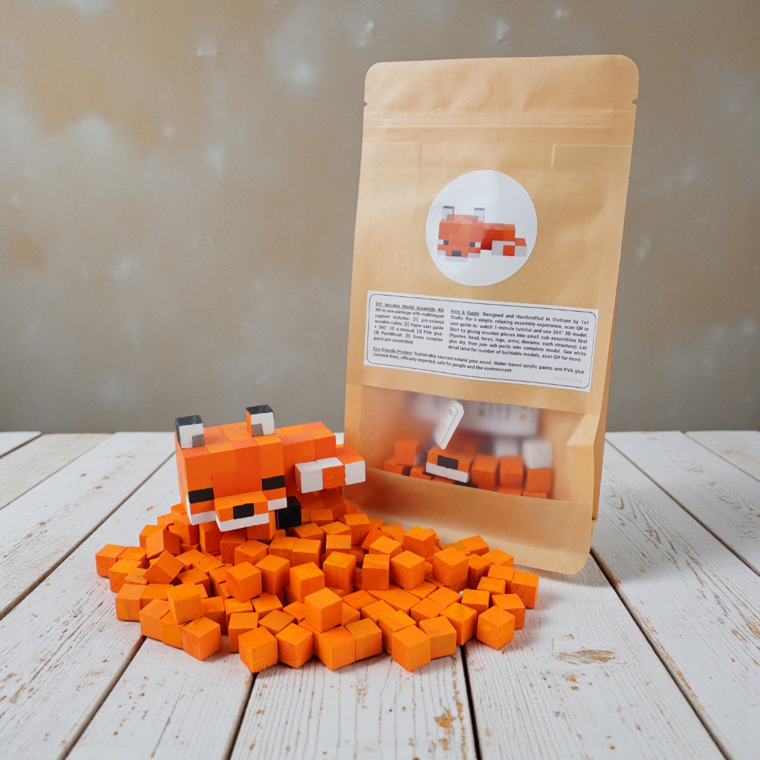 p3. Bộ Lắp Ghép Minecraft Fox Cáo (Thu Nhỏ)