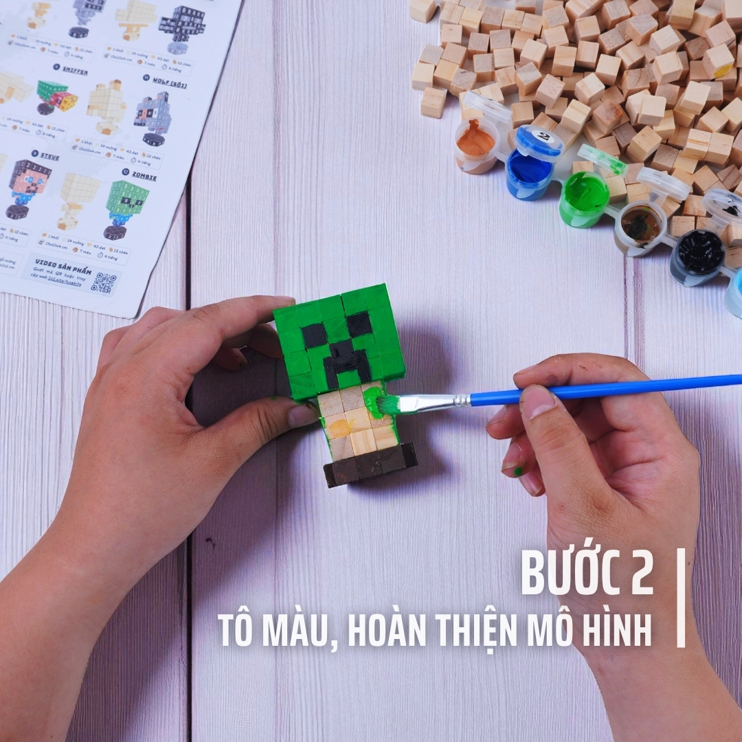 KIT Tự Làm 4 Mô Hình Minecraft (Thu Nhỏ)