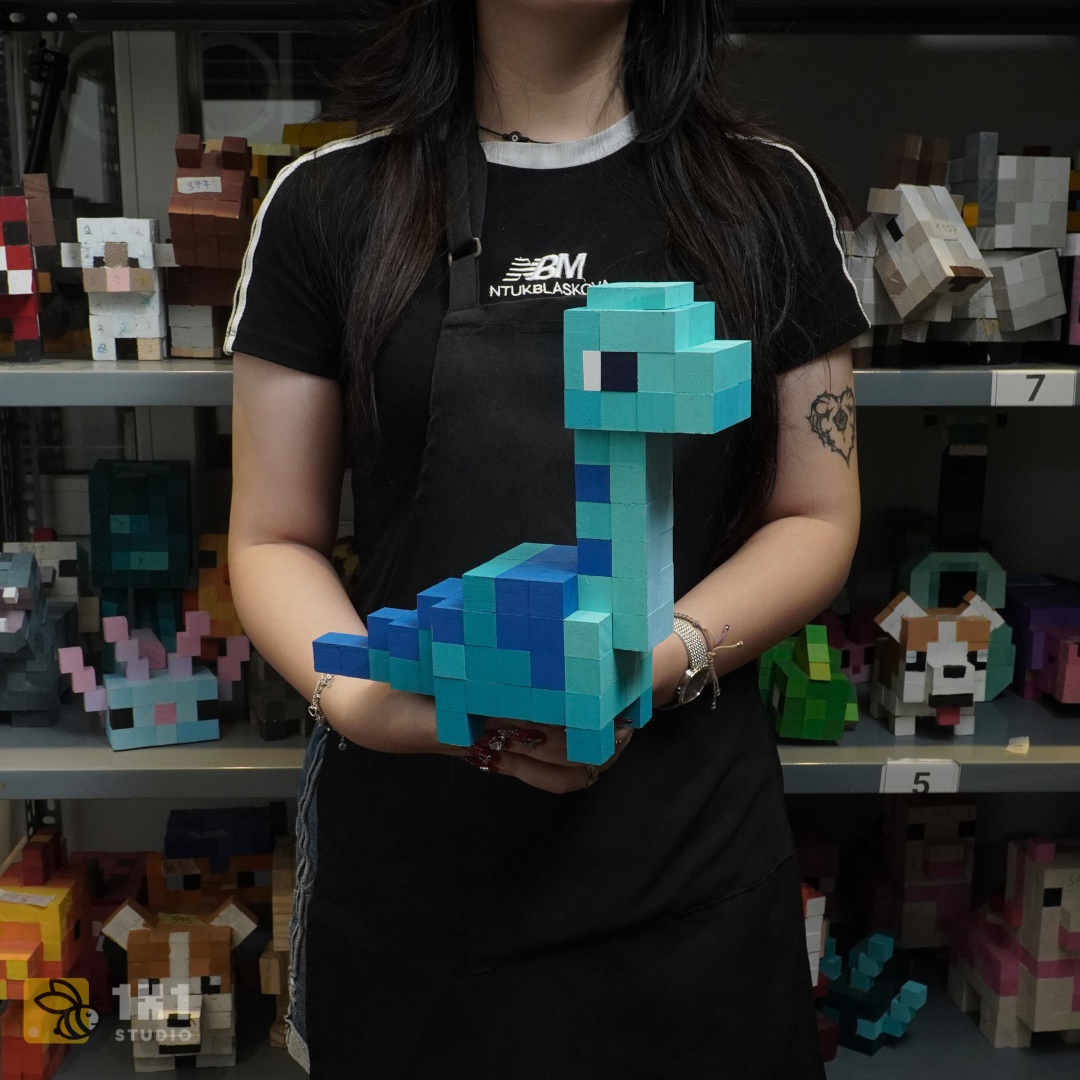 Mô Hình Gỗ Khủng Long Cổ Dài (Art Toy)
