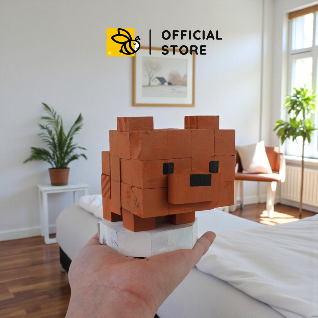 p9 - Mô Hình Gỗ Gấu Nâu Grizzly (We bare bear)