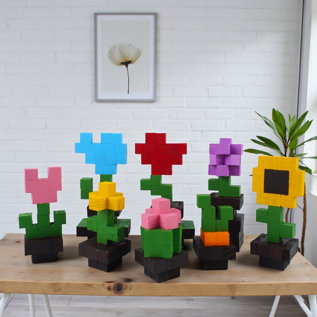 p5. KIT Tự Làm 6 Mô Hình Hoa Gỗ 2cm (40 Mẫu)